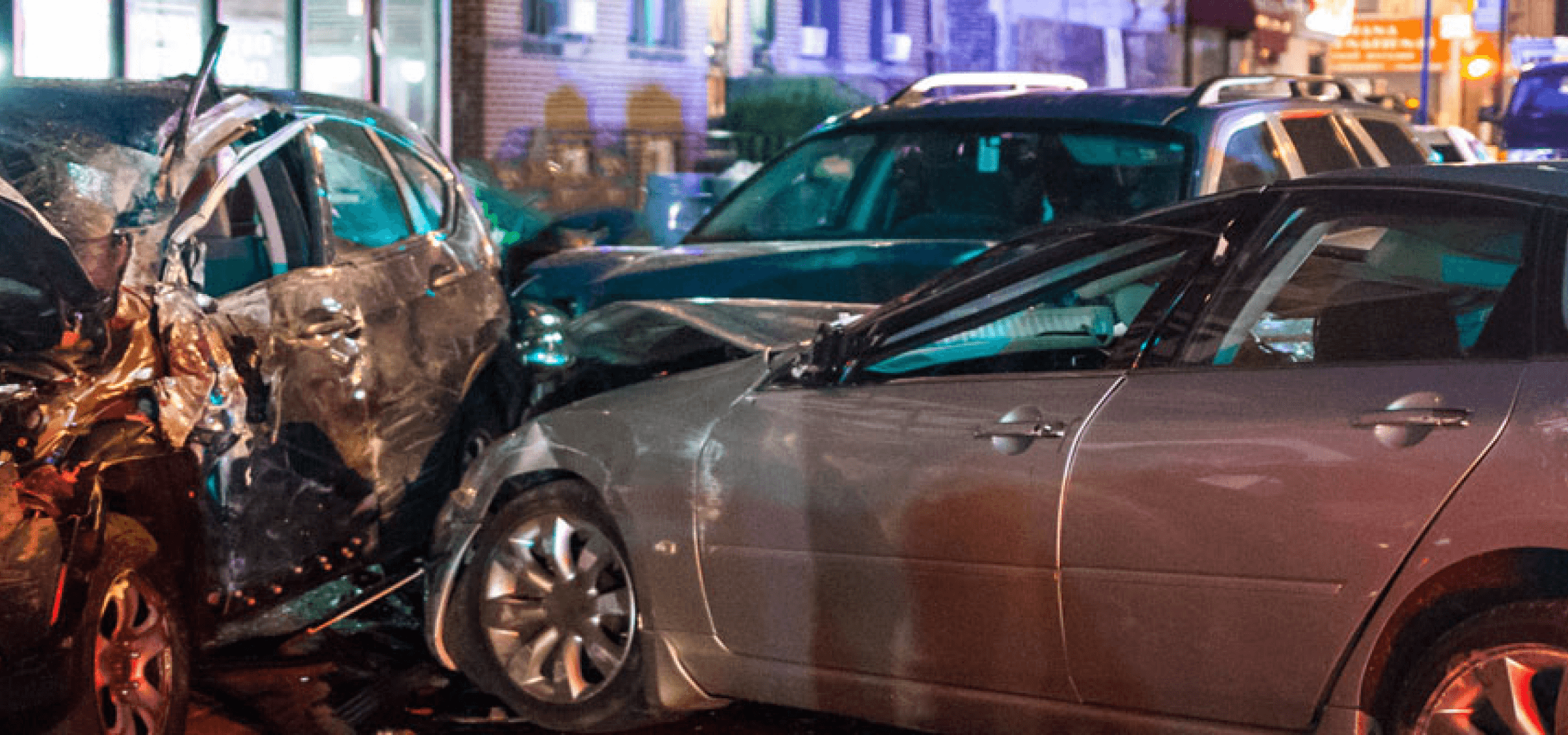 Image of car accident scene: "Car accident scene in Manhattan, demonstrating the need for professional legal assistance